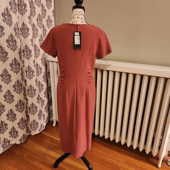 NWT Boss Hugo Boss Dakela Sheath Dress, S/S, Pencil Skirt, Rosewood/Mauve, Sz 8 - Picture 4 of 16